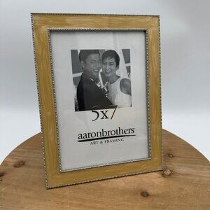 Aaron Bros Metal With yellow swirl enamel picture frame new present birthday